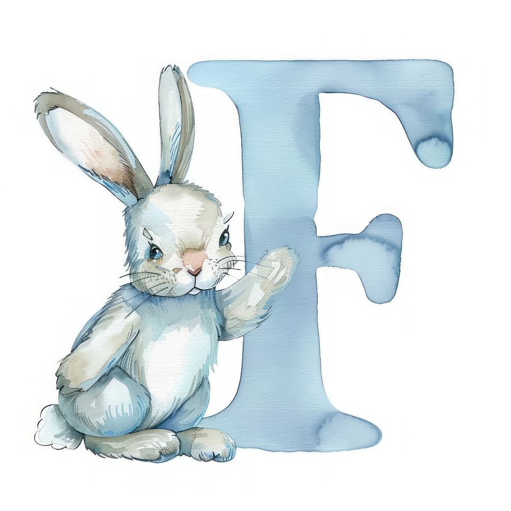 Bunny alphabet F rodent mammal rabbit.