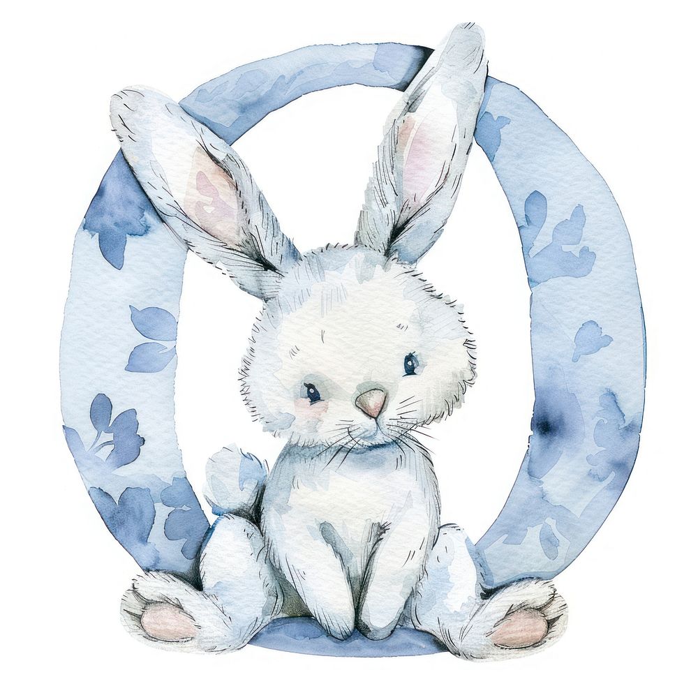 Bunny alphabet 0 mammal animal rabbit.