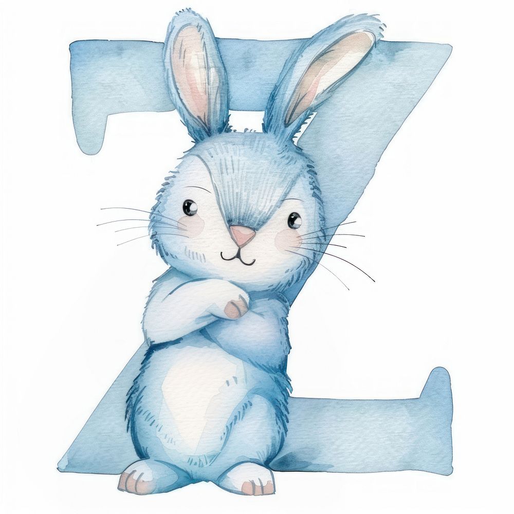 Bunny alphabet Z drawing mammal sketch.