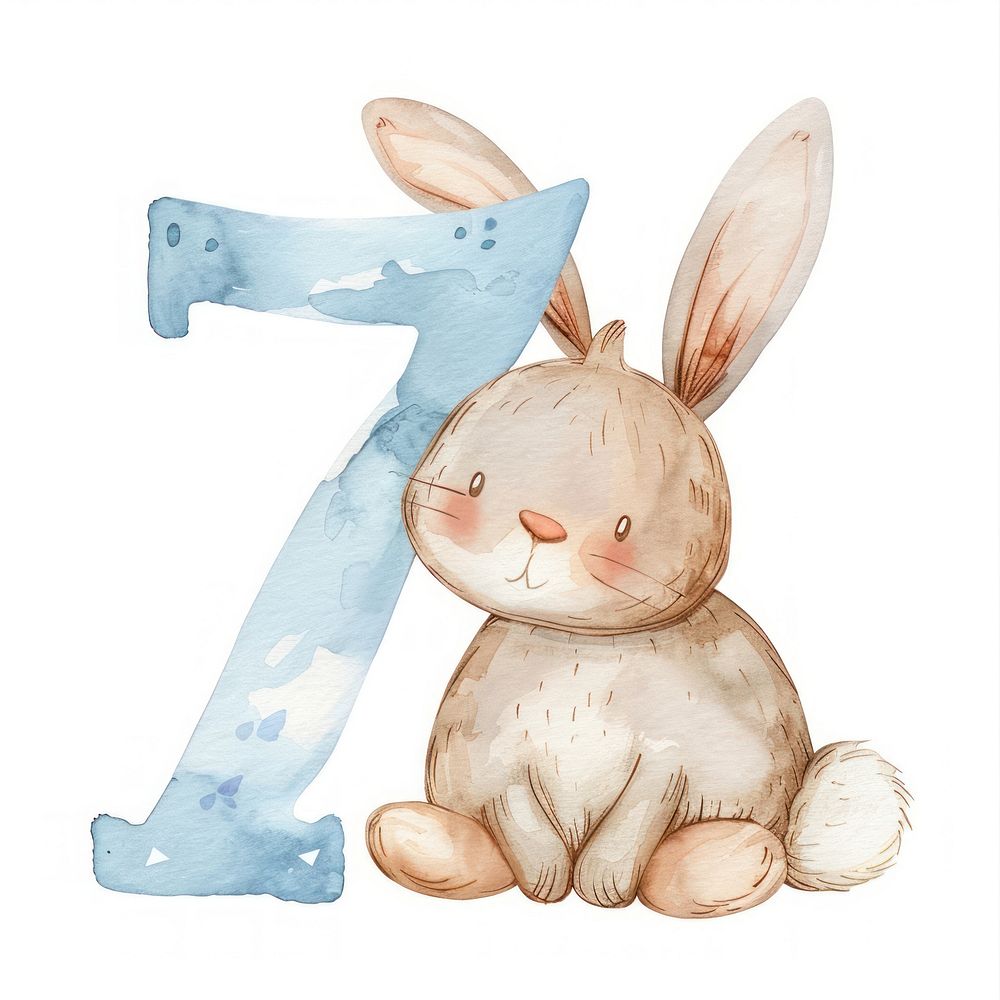Bunny alphabet 7 mammal rabbit number.