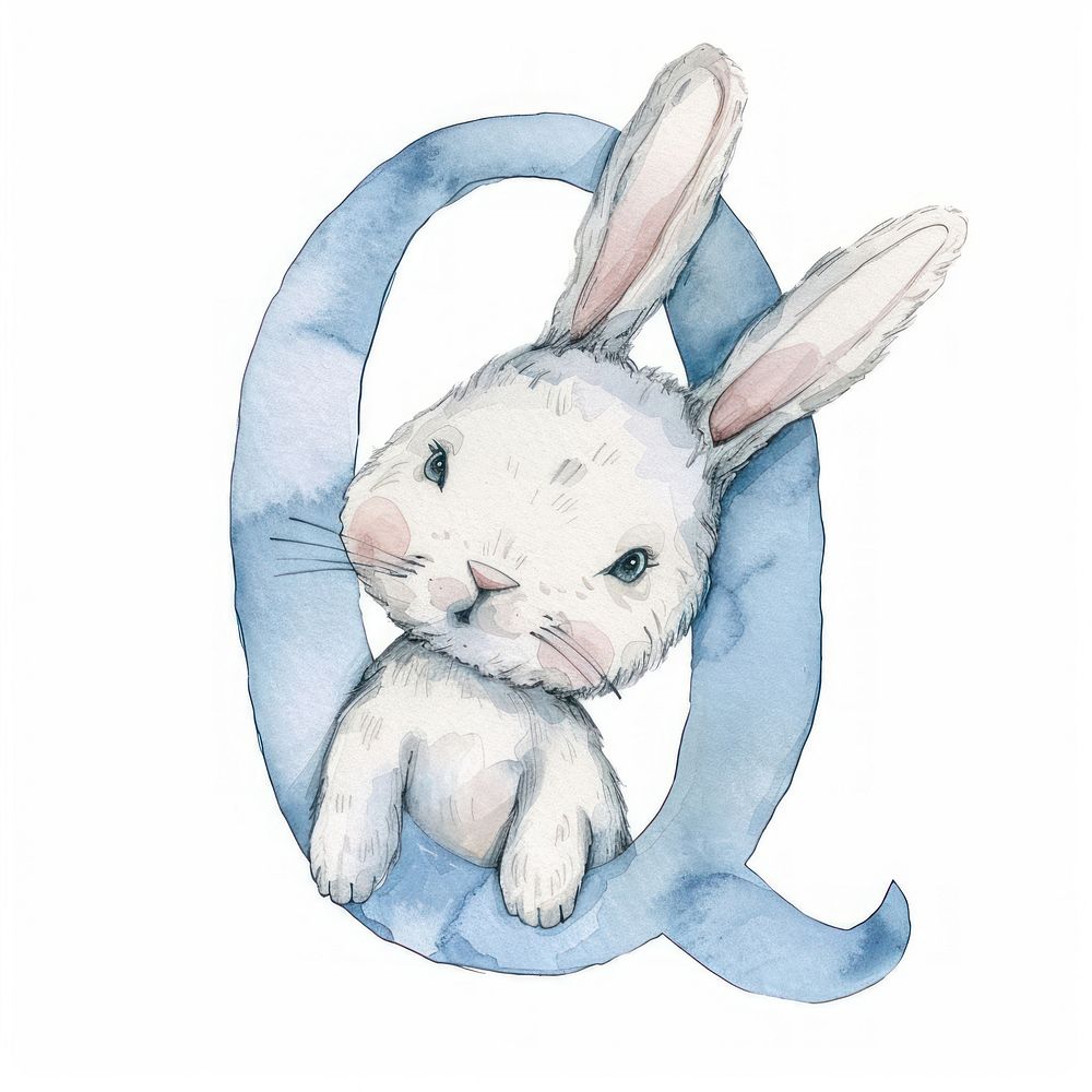 Bunny alphabet Q drawing animal mammal.