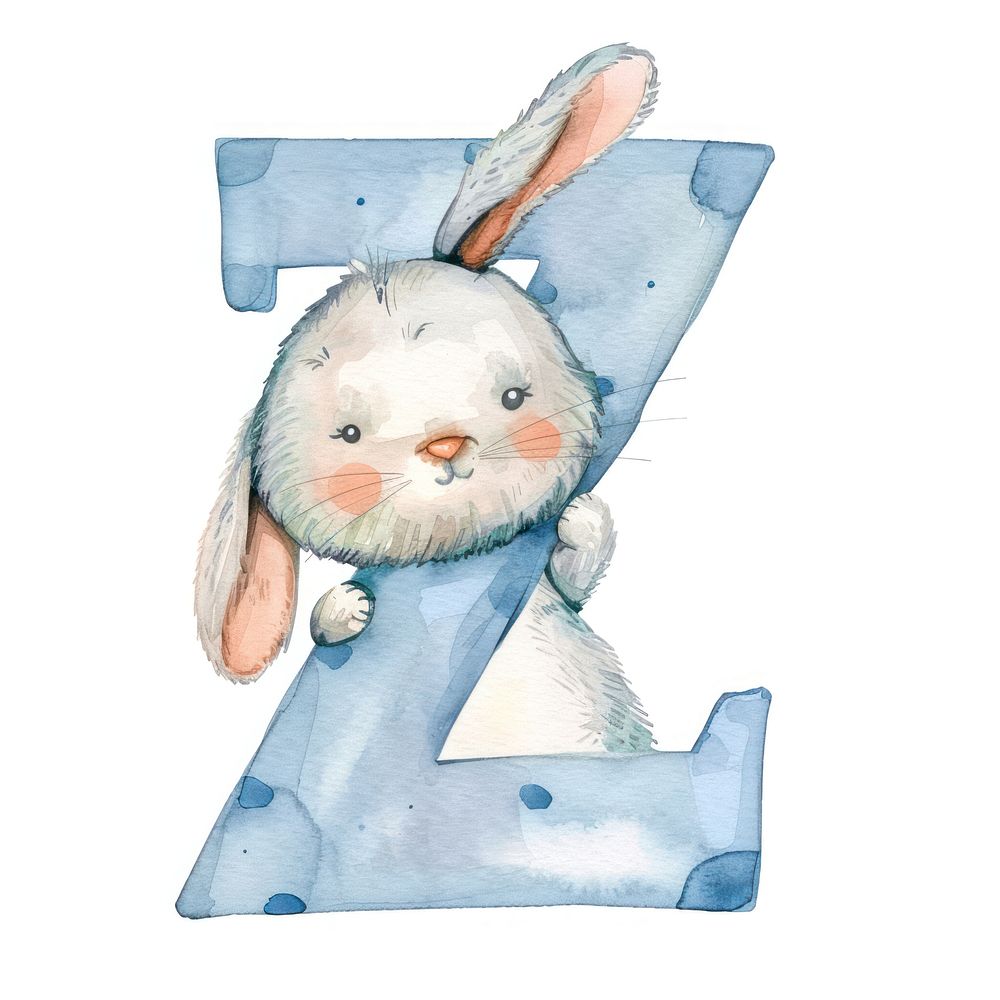 Bunny alphabet Z mammal sketch rabbit.