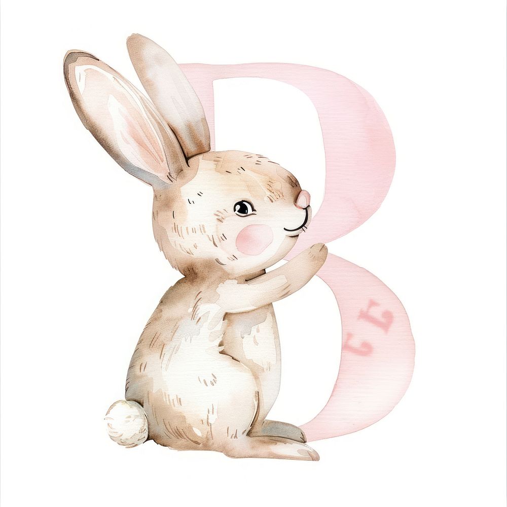 Bunny alphabet B rodent mammal rabbit.