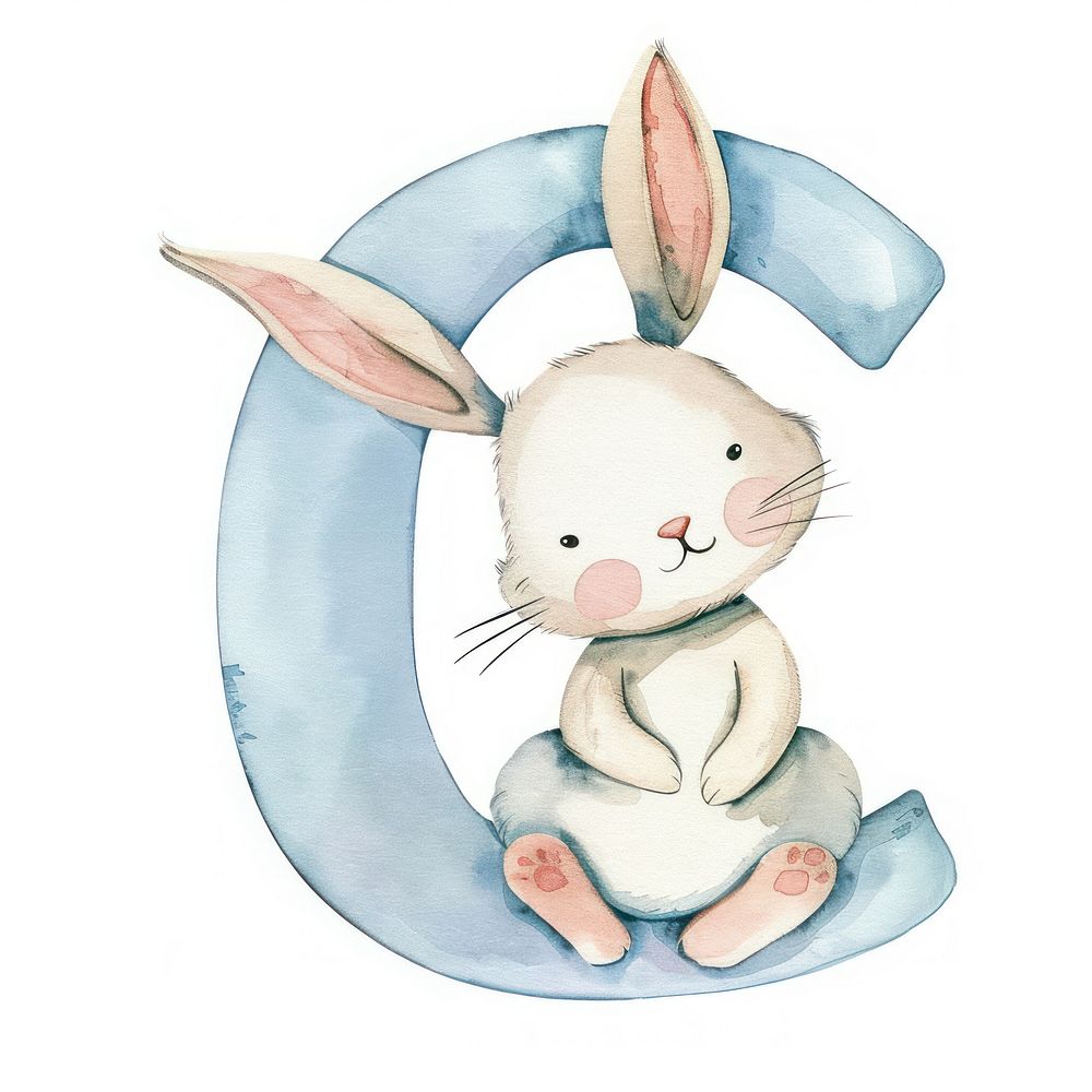 Bunny alphabet C mammal rabbit cute.