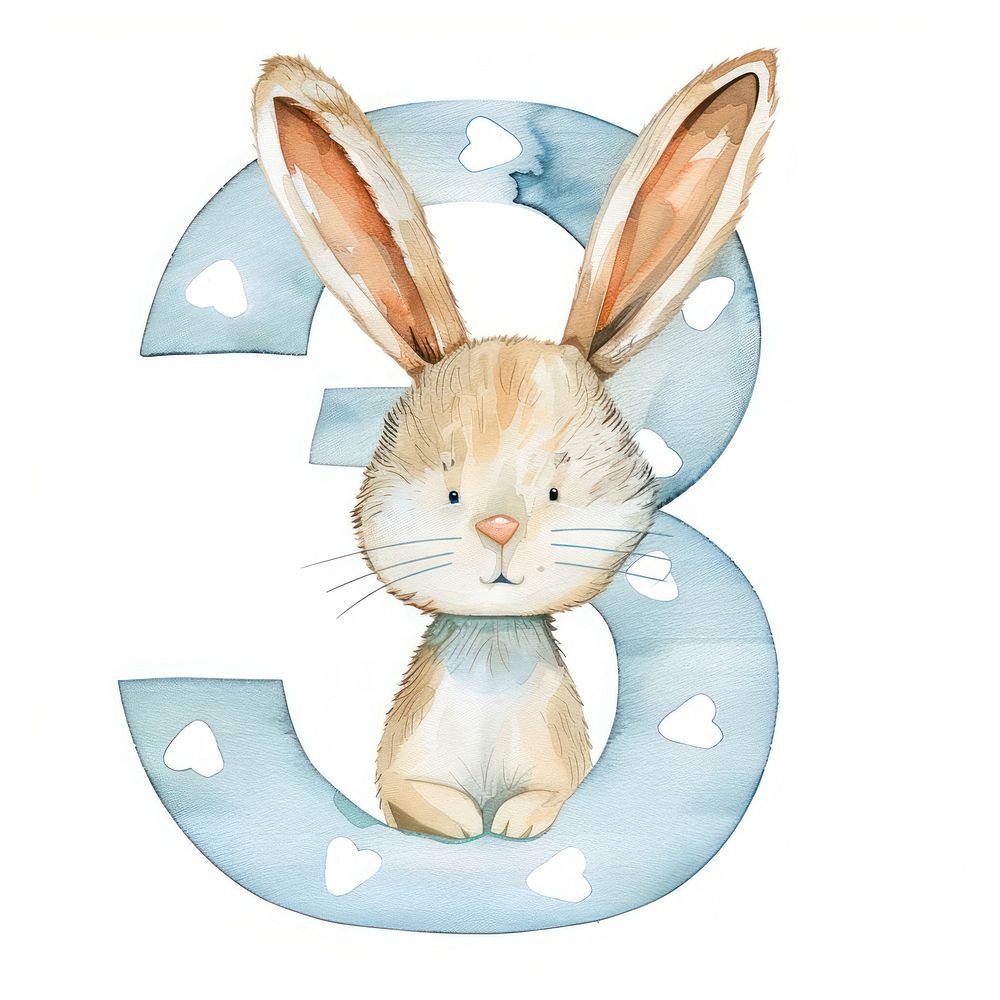 Bunny alphabet 3 mammal rabbit number.