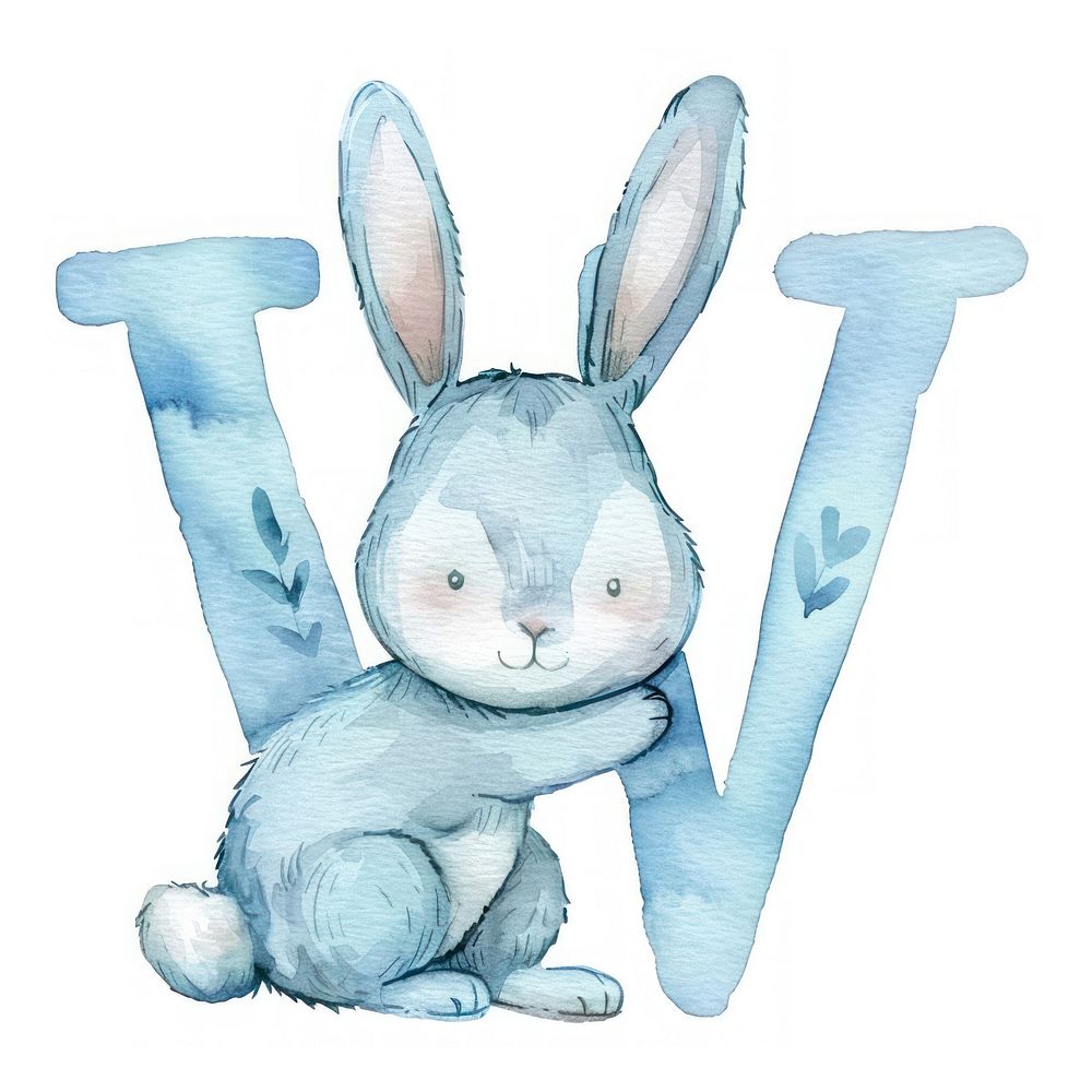 Bunny alphabet W drawing mammal | Free Photo Illustration - rawpixel