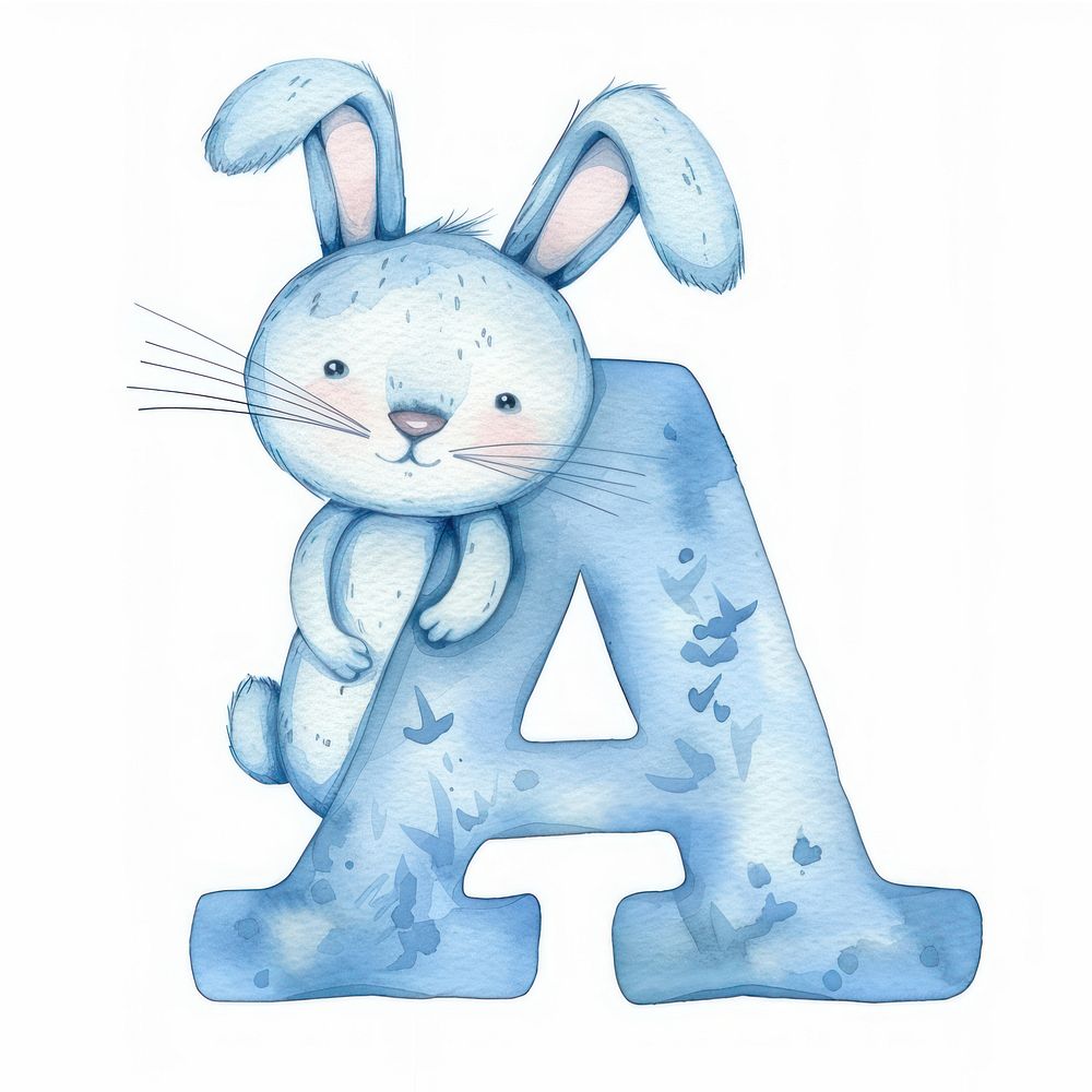 Bunny alphabet A rodent mammal rabbit.