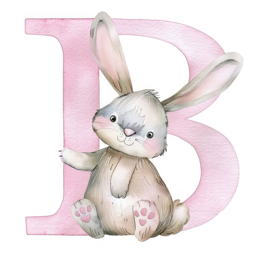 Easter bunny alphabet B mammal rabbit cute.