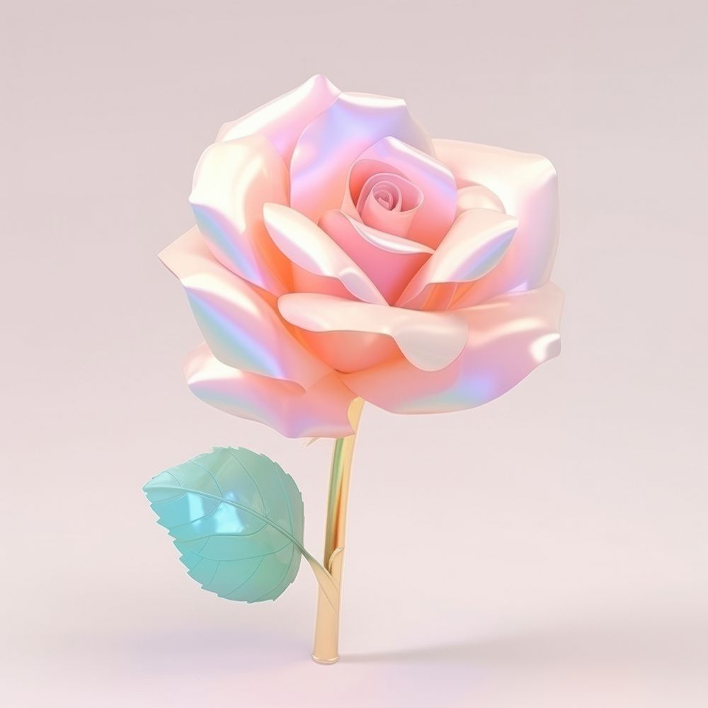 3d render a rose flower plant inflorescence.