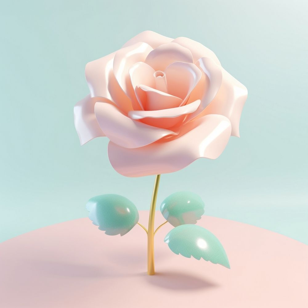 3d render a rose flower petal plant.