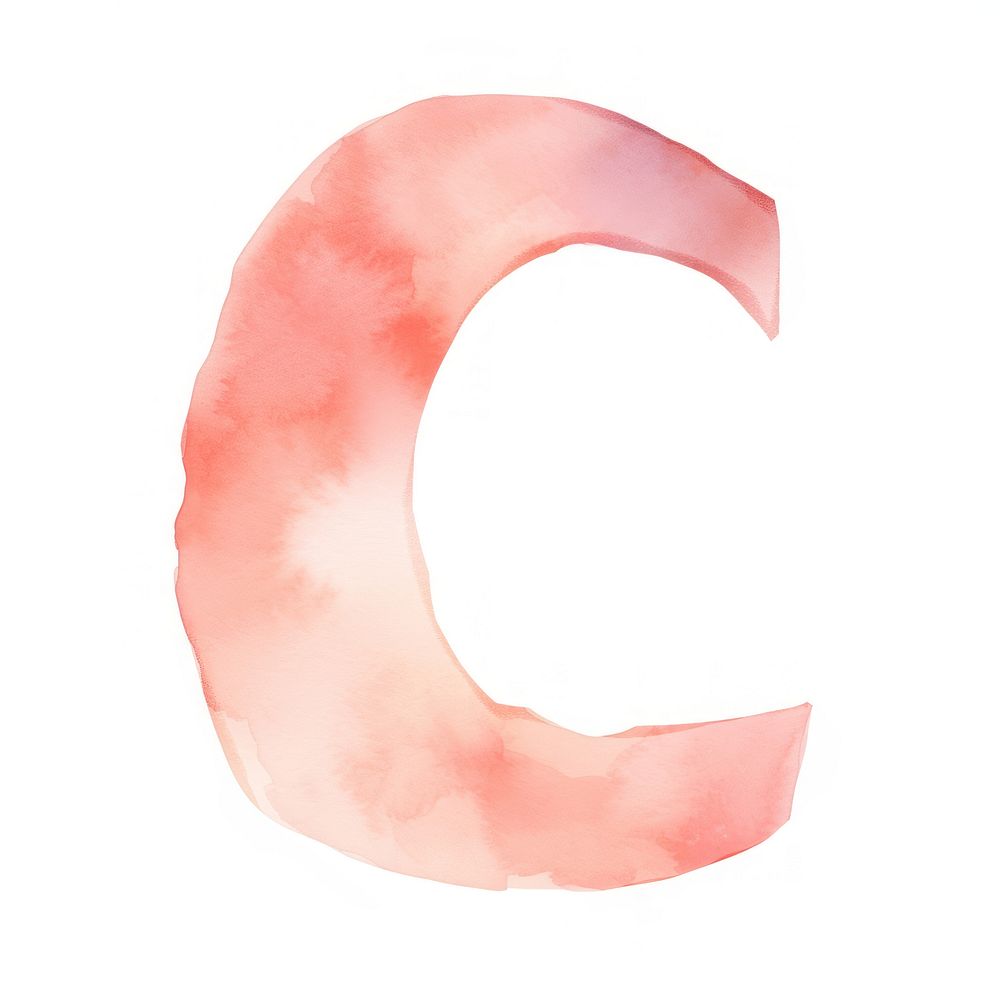Watercolor illustration letter C white background outdoors blossom.