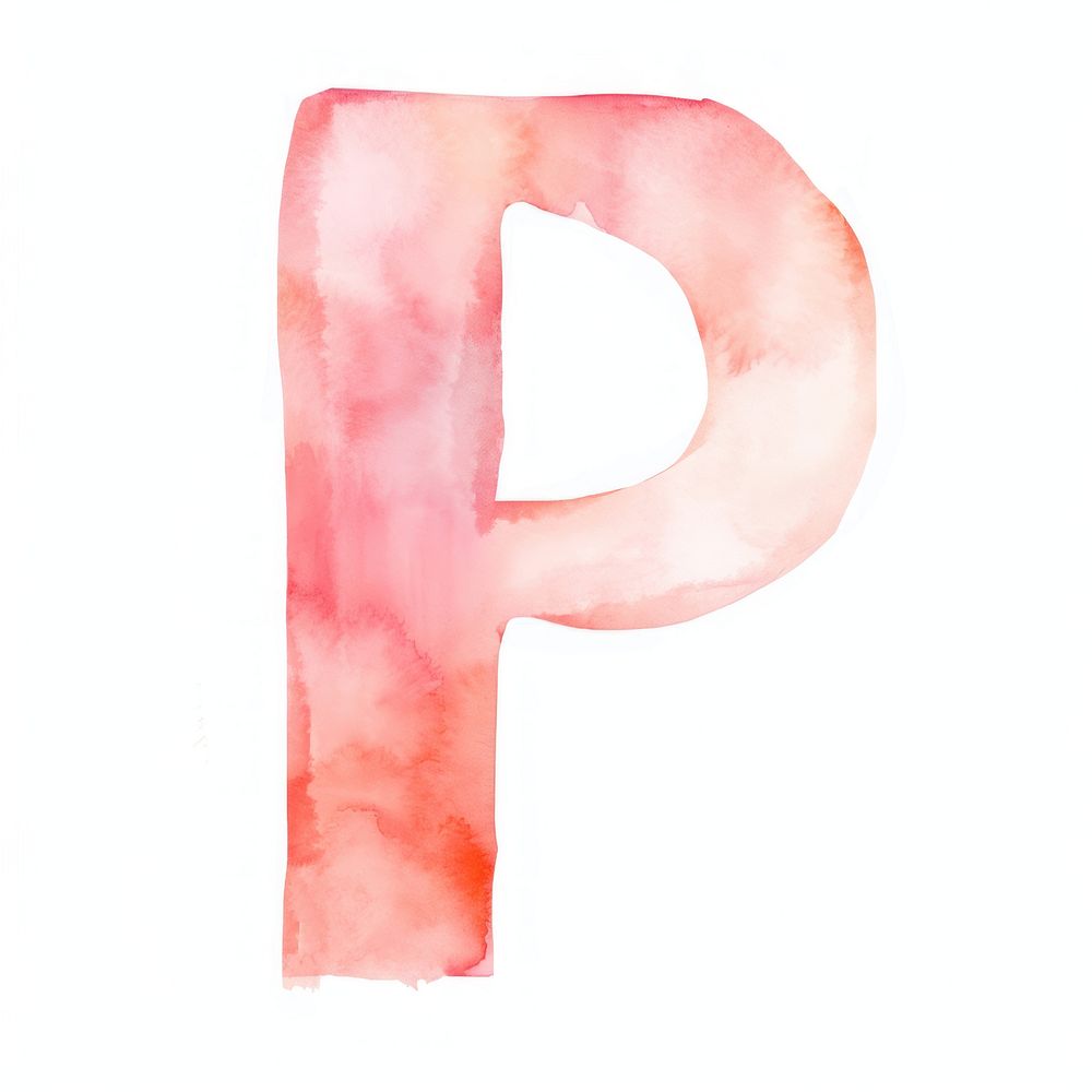 Watercolor illustration letter P text white background medication.