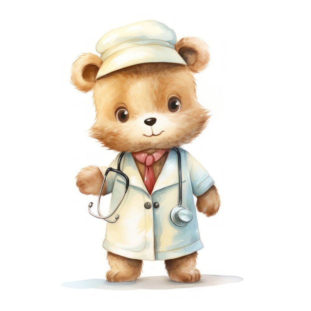 Nurse bear cartoon cute baby.