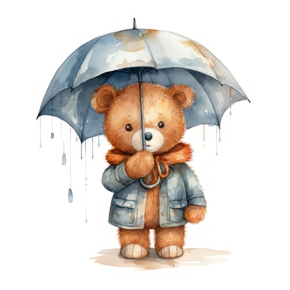 Bear hugging umbrella cartoon cute toy.