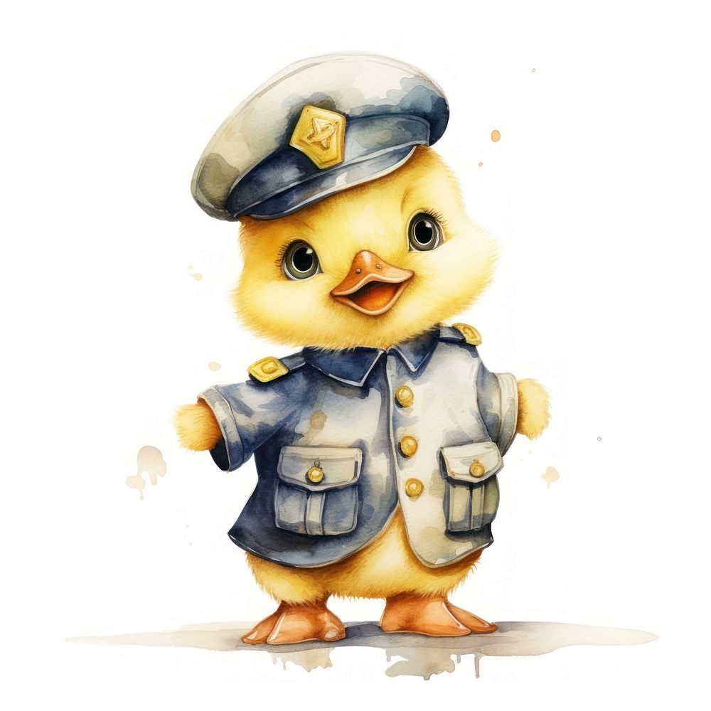 Police duck cartoon animal baby.