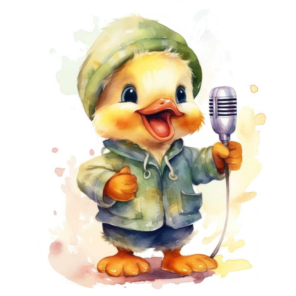 Microphone cartoon duck cute.