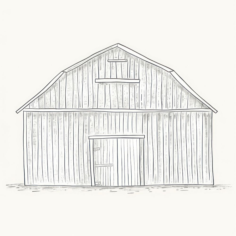 Illustration of a barn architecture building outdoors.