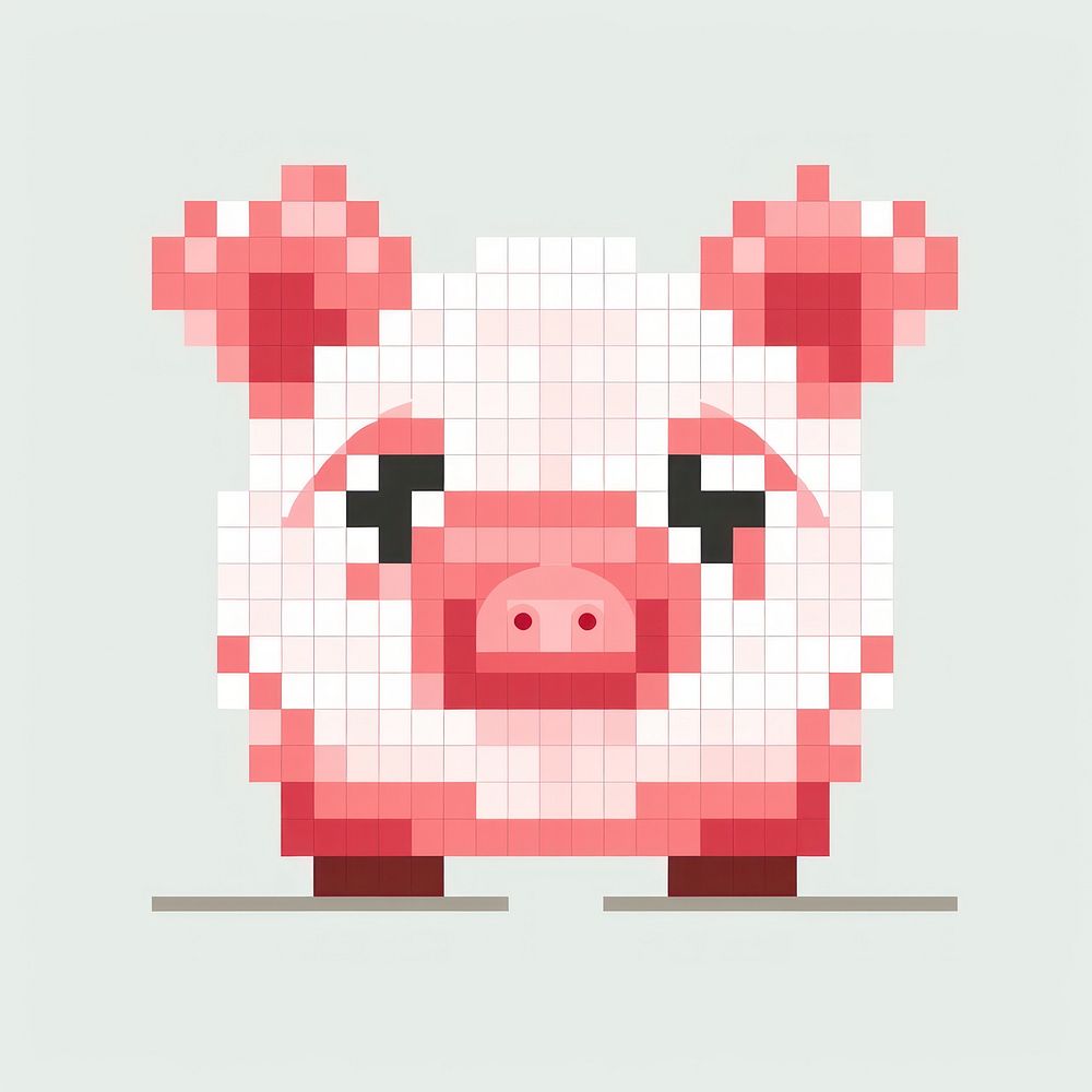 Cross stitch piggy bank mammal blackboard portrait.