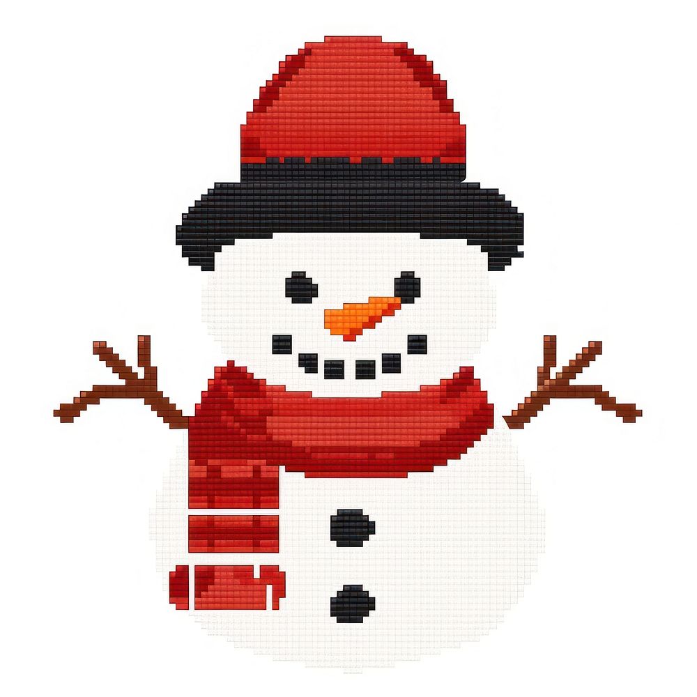 Cross stitch snowman winter white representation.