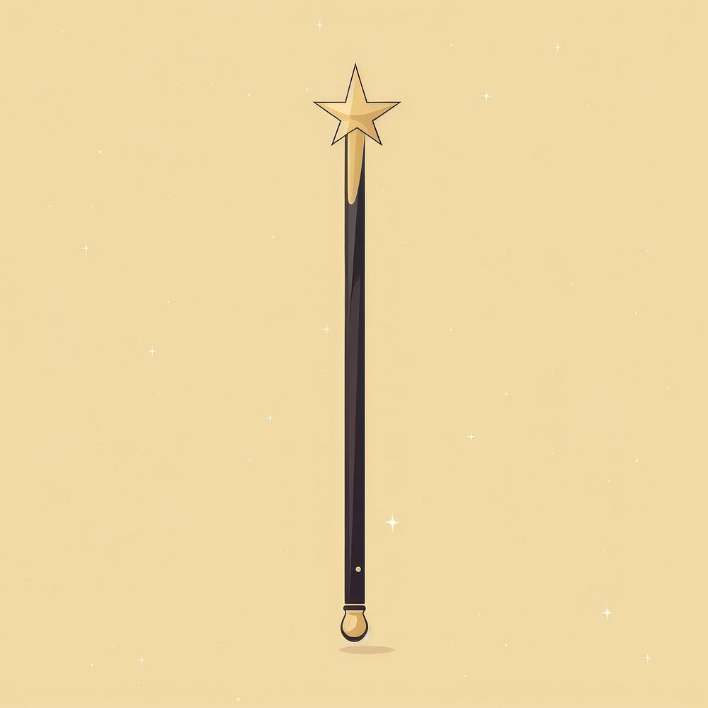 Magic stick icon astronomy weaponry yellow.