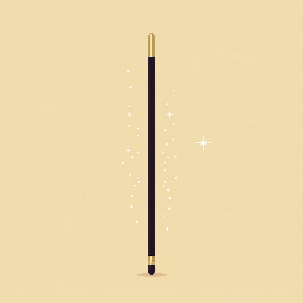 Magic stick icon lighting circle pencil.