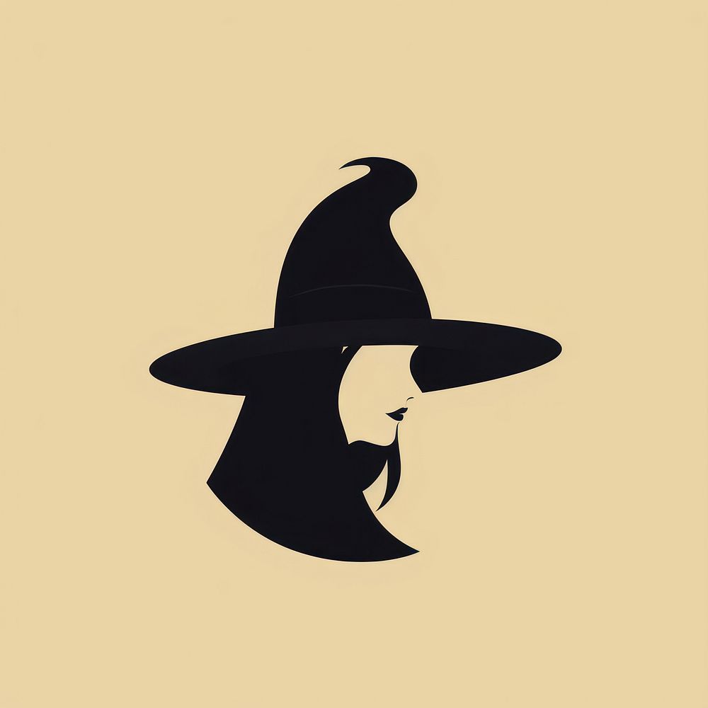 Witch icon silhouette animal logo.