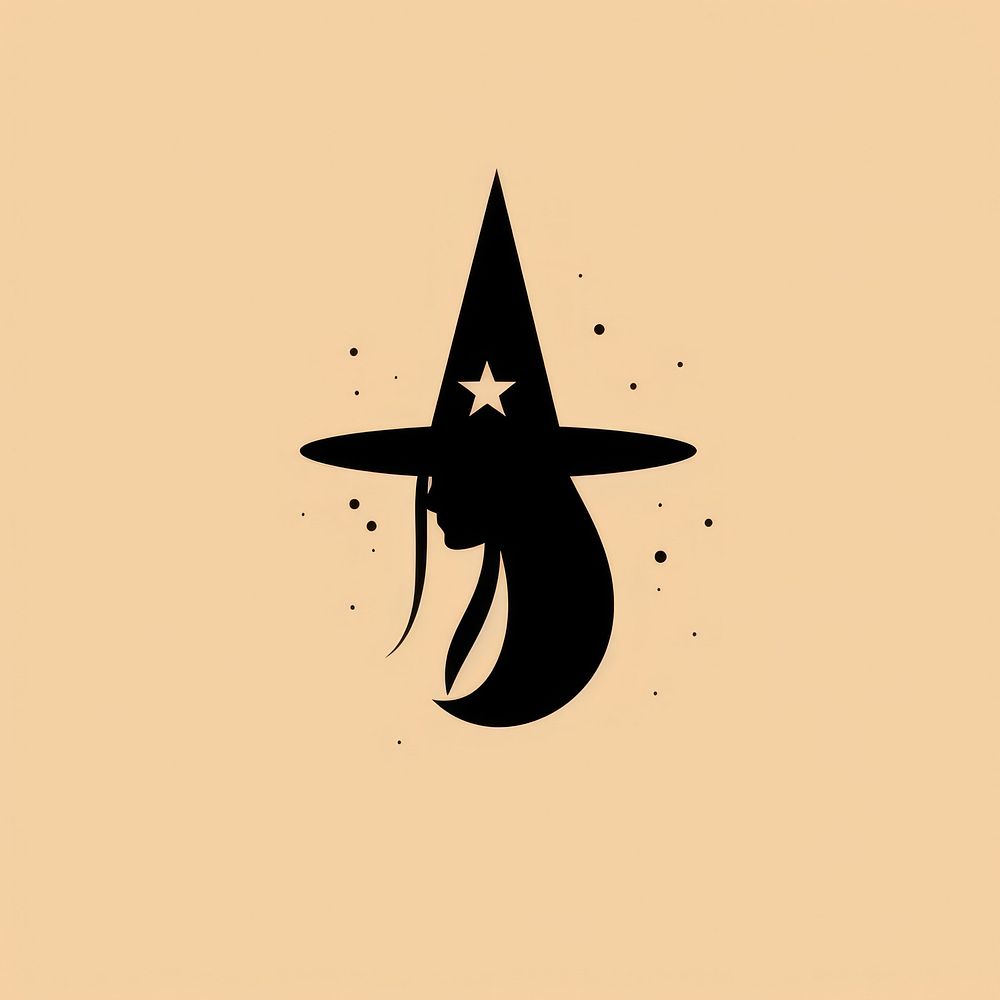 Witch icon logo silhouette cartoon.