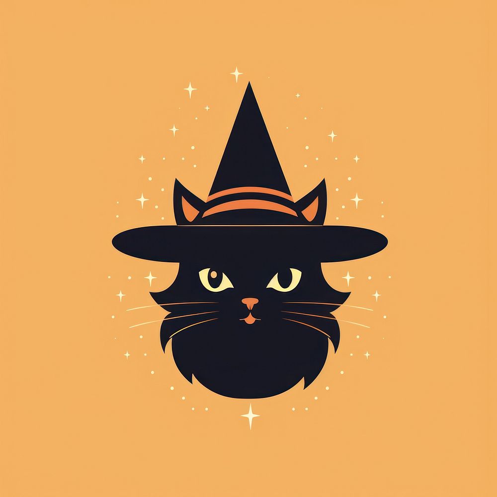 Witch cat icon animal mammal pet.