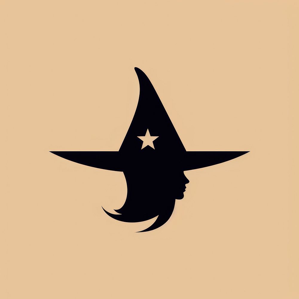 Witch icon silhouette symbol logo.