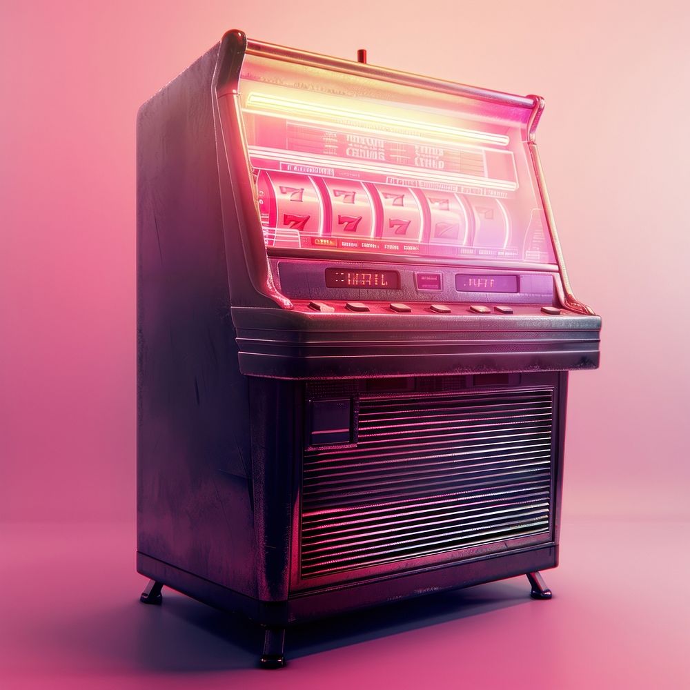 Jukebox machine technology gambling purple.