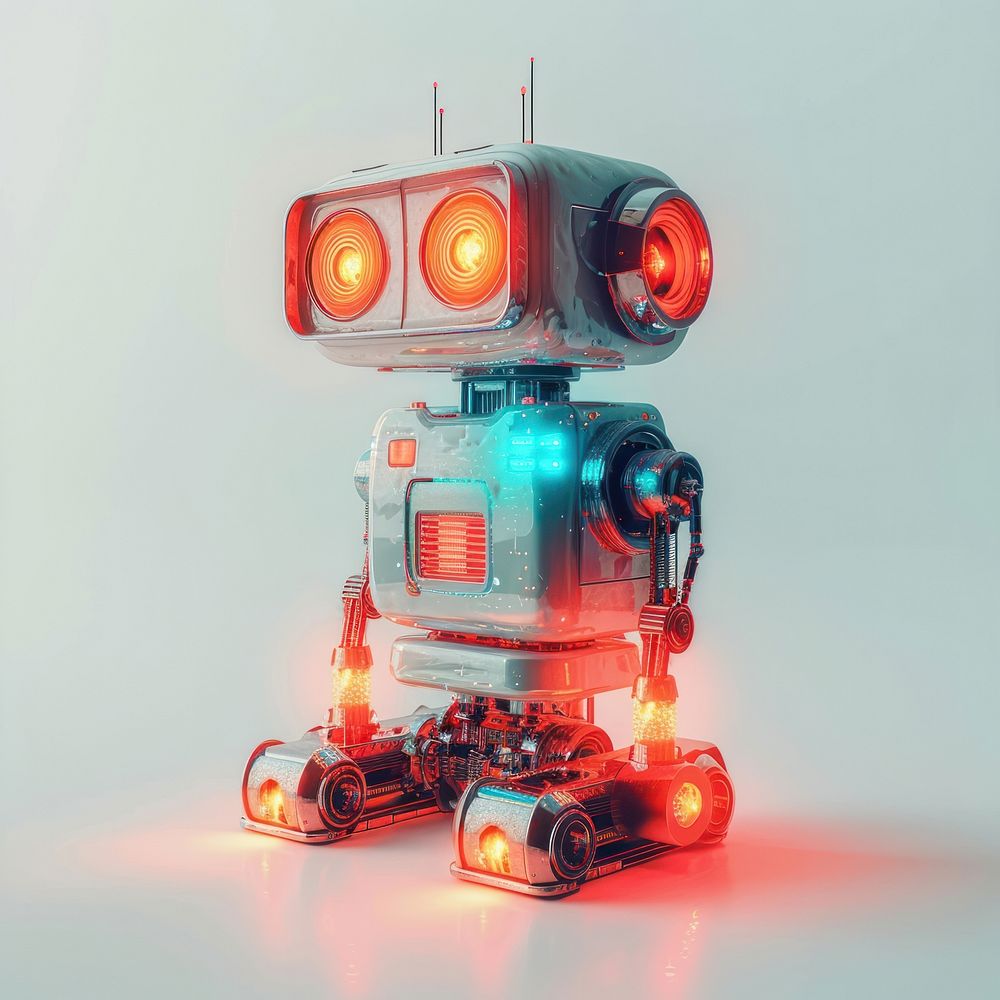 Robot illuminated technology futuristic. | Premium Photo Illustration ...