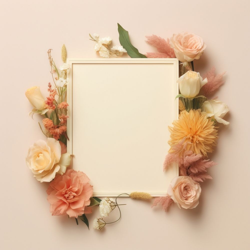 Wedding minimal style flower frame paper.