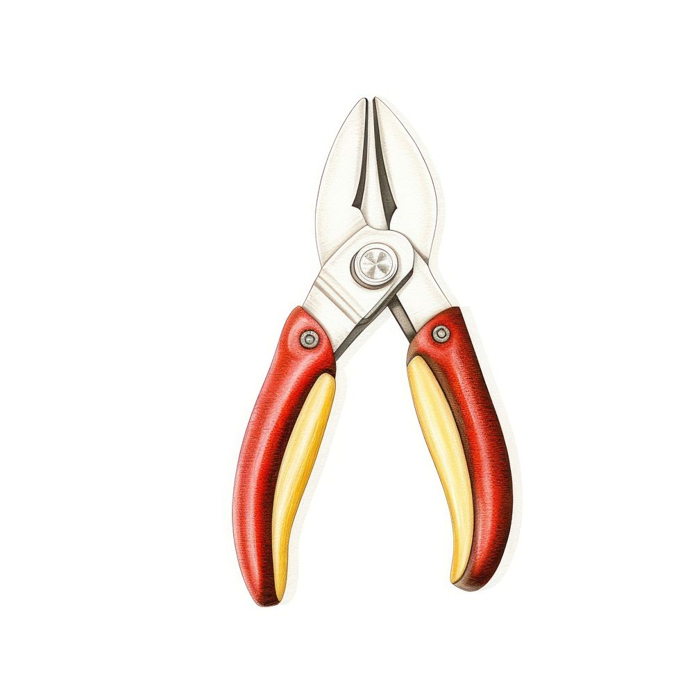 A pliers tool scissors red.