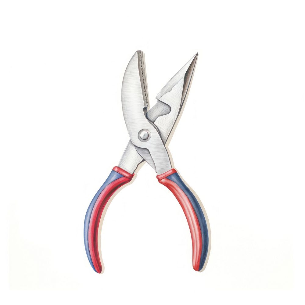 A pliers tool white background scissors.