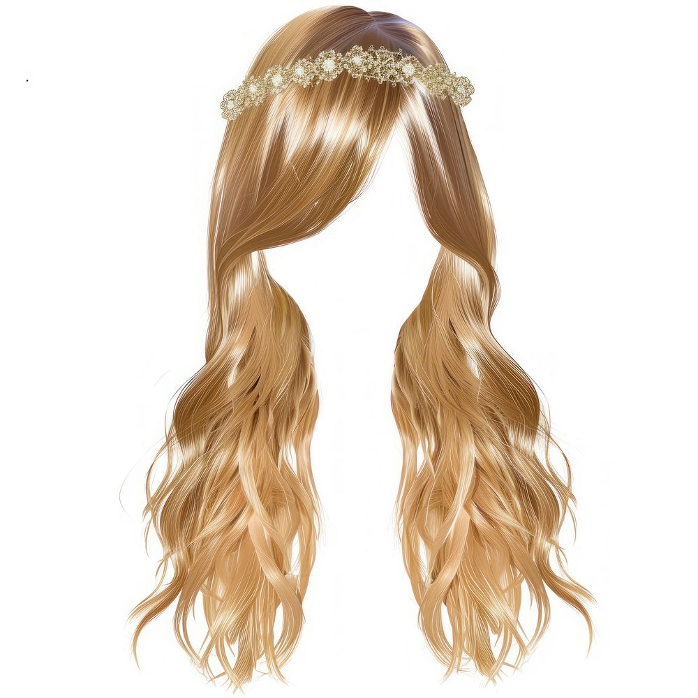 Chaplet on blonde hair hairstyle adult white background.