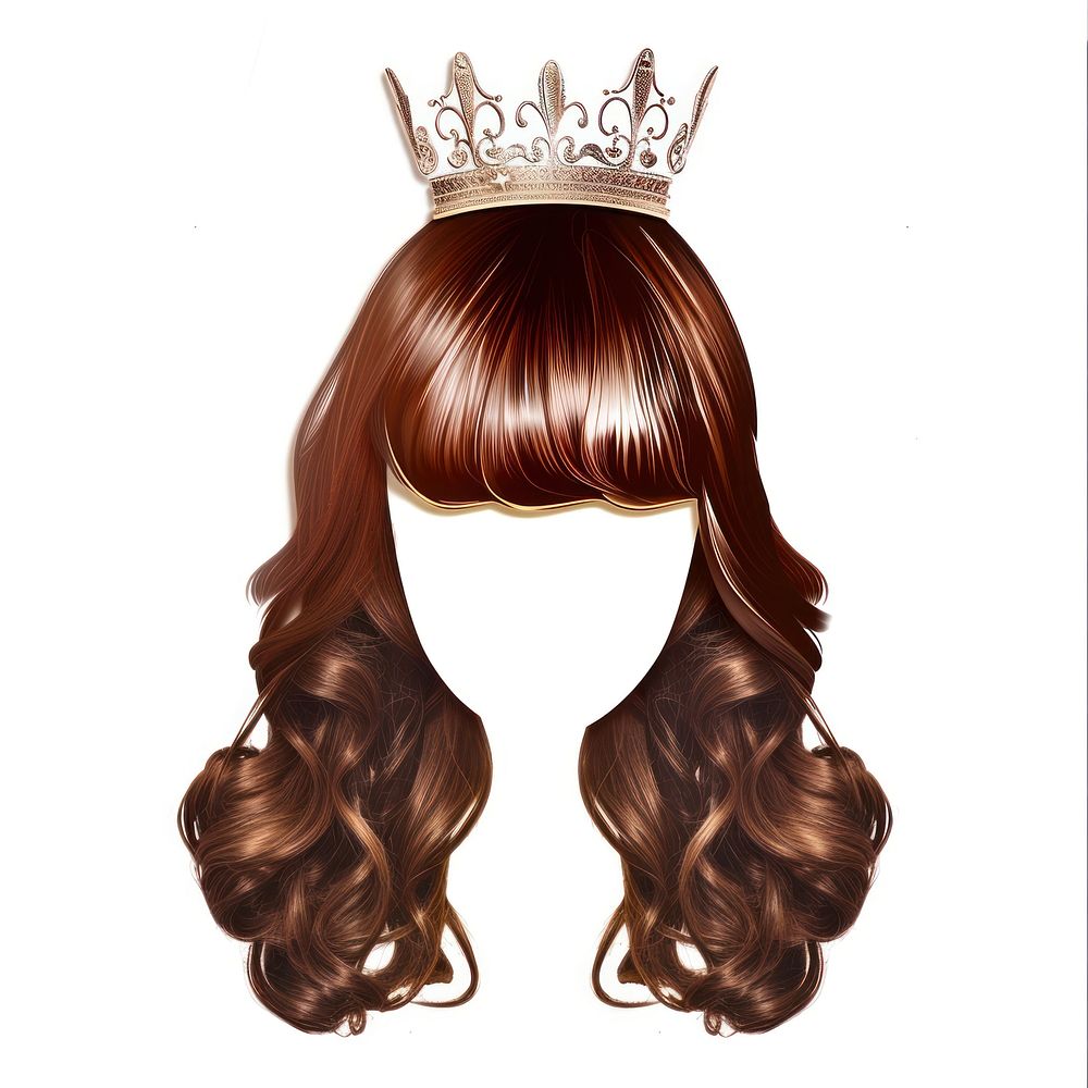 Crown on brown hairstlye hairstyle adult white background.