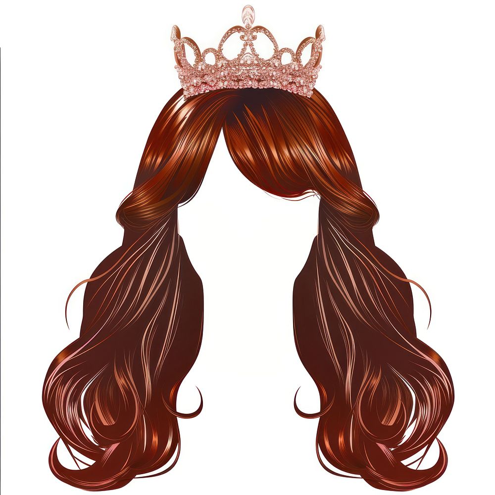 Crown on brown hairstlye hairstyle white background accessories.