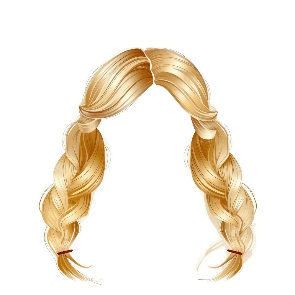 Blonde Milkmaid braid hairstyle white background fashion.