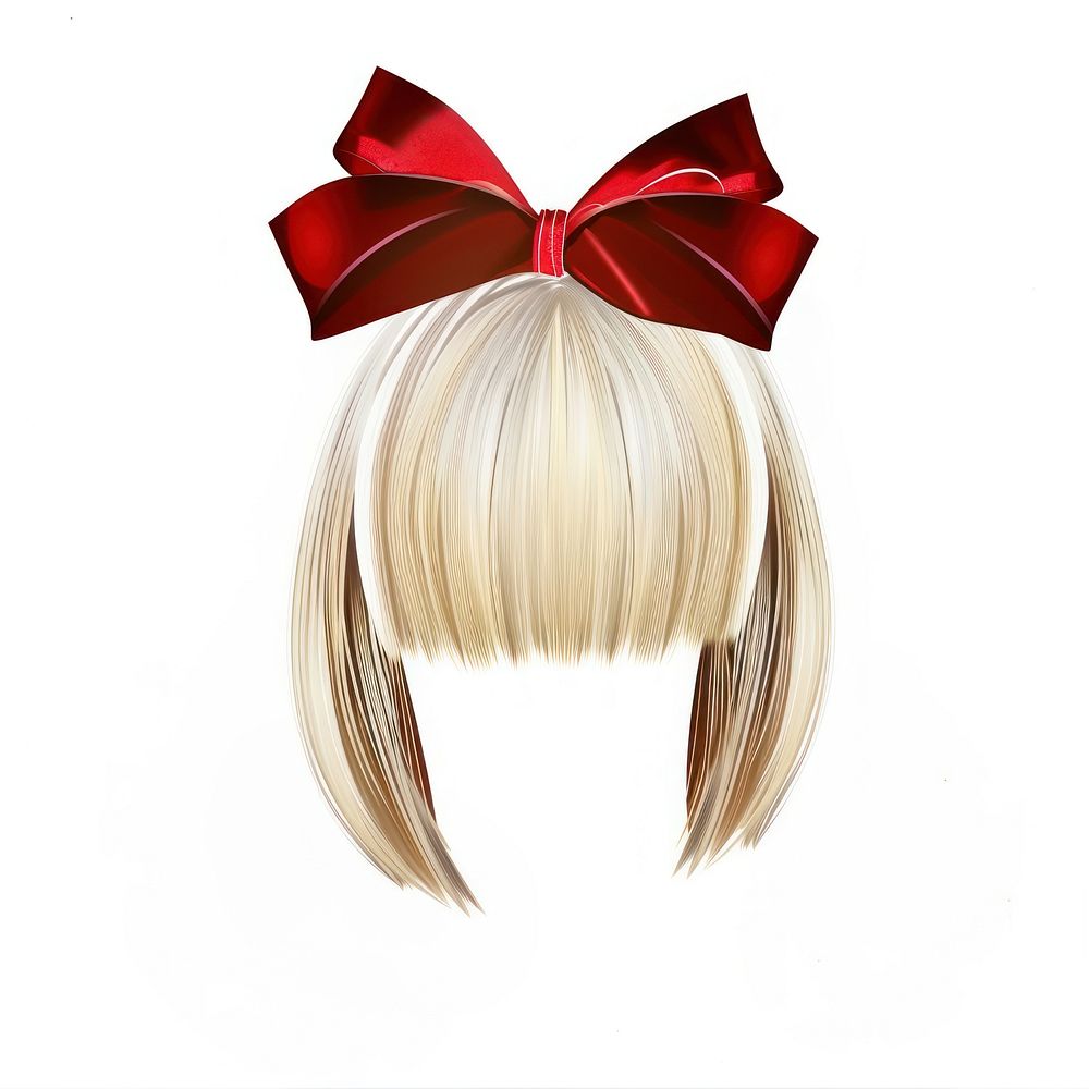 Blonde bob hairstlye hairstyle bow red.