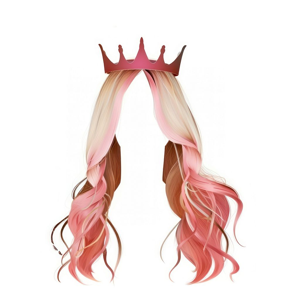 Blonde pink crown braid hairstyle white background celebration.