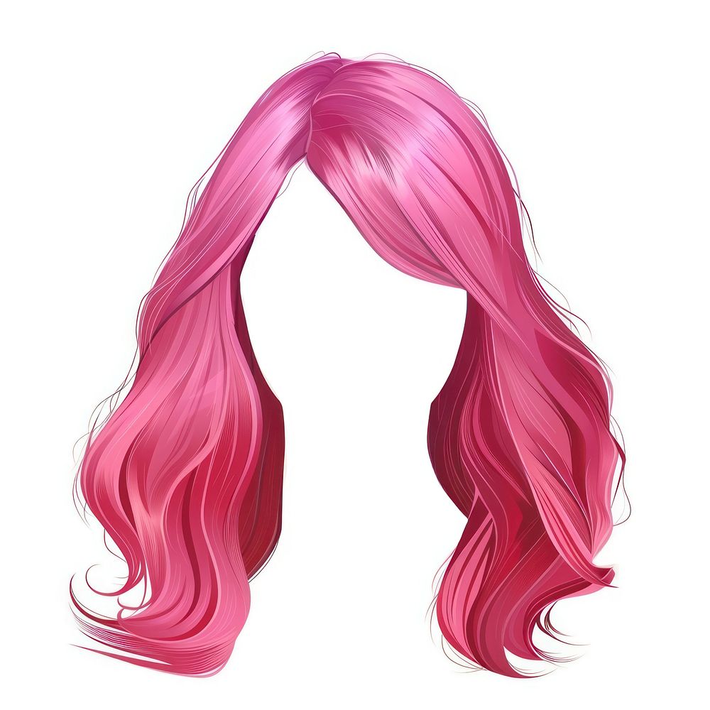Fantasy pink hairstyle adult wig white background.