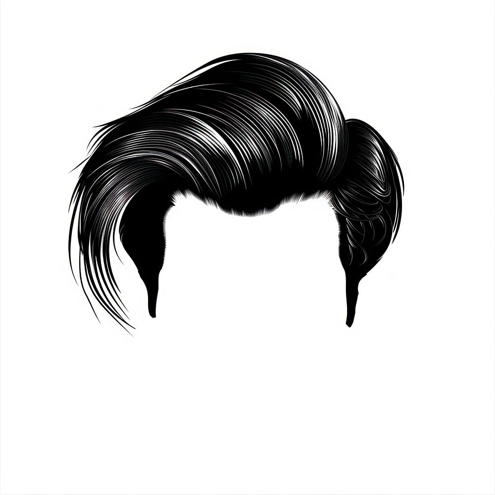 Side part hair man hairstyle portrait drawing sketch.