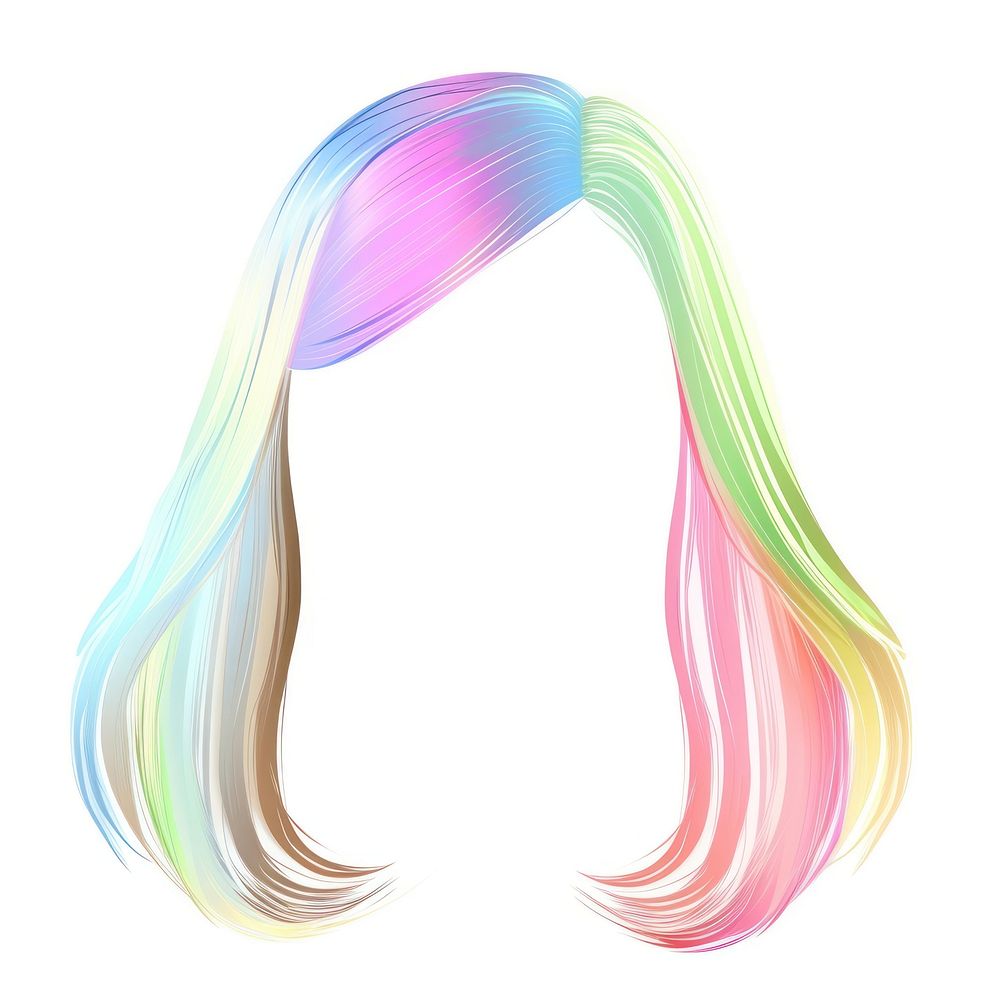 Rainbow pastel hairstlye hairstyle drawing sketch.