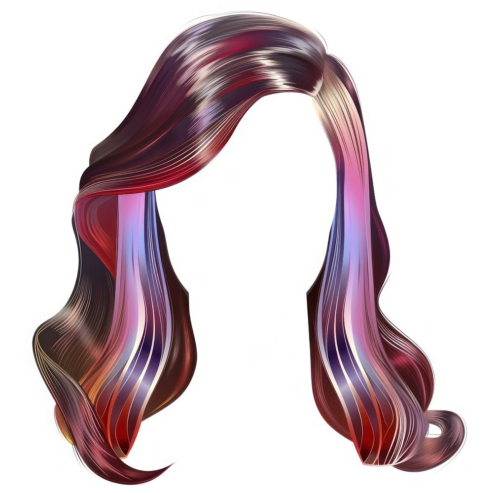 Retro color hairstlye hairstyle art white background.