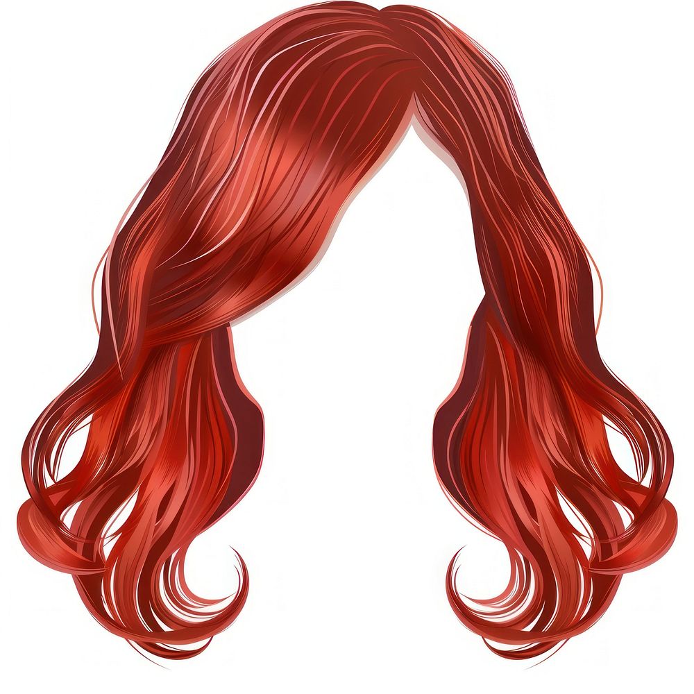 Wavy kid red hairstlye hairstyle wig white background.