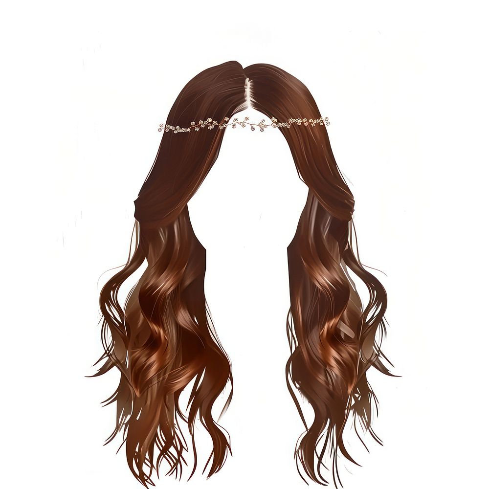 Chaplet on brown hair hairstyle adult white background.