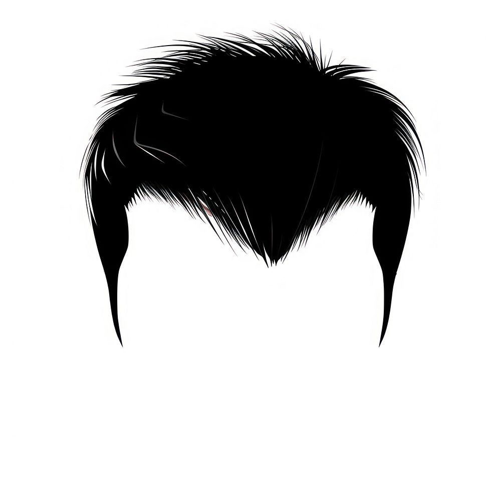 Black crew cut hairstyle drawing sketch.