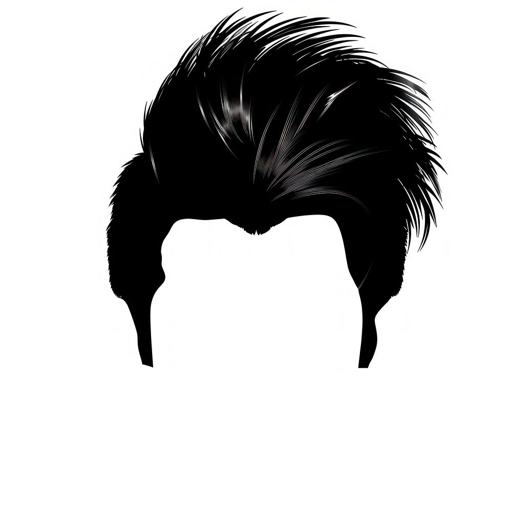 Black mohawk hairstyle drawing sketch face.