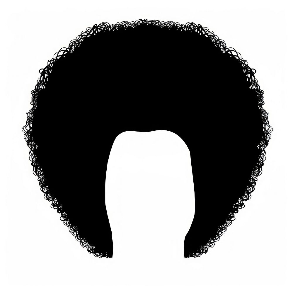Black afro hairstyle white face art.