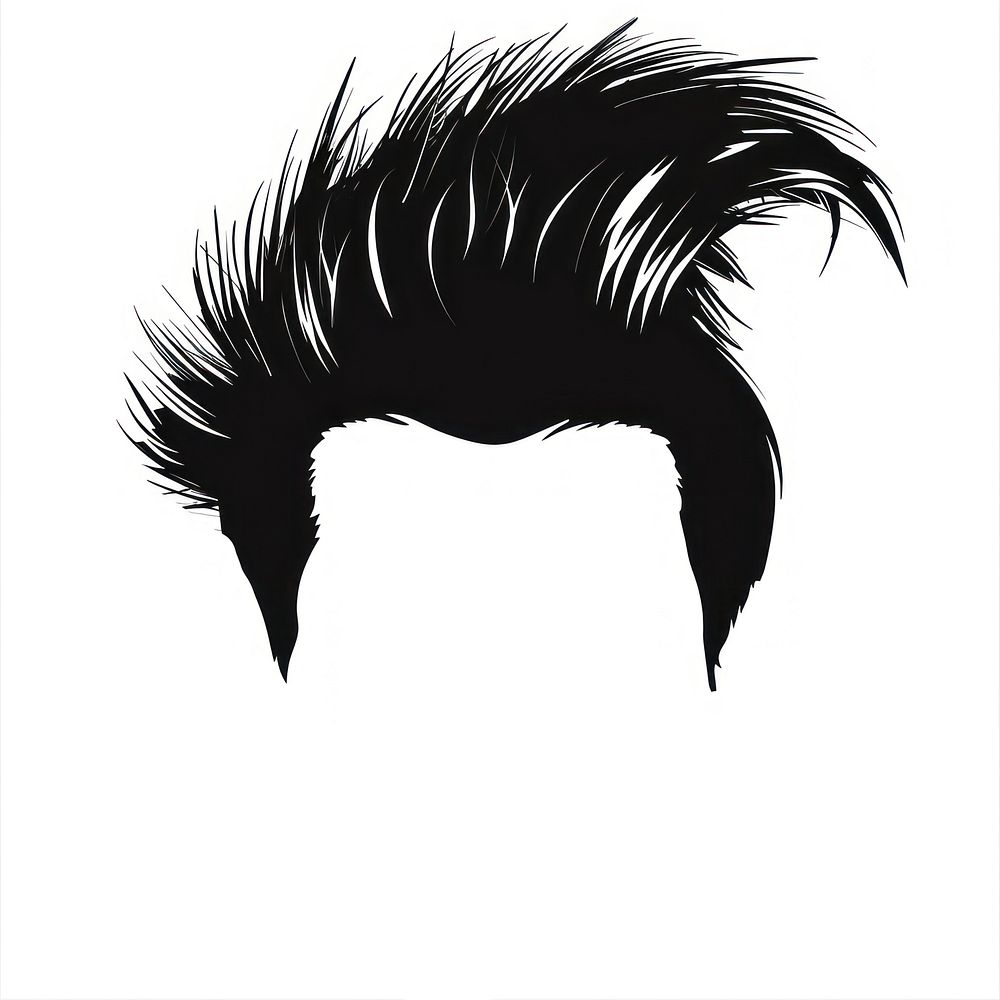 Black mohawk hairstyle drawing sketch adult.